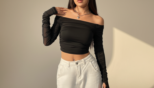 Stylish Mesh Long Sleeve Tee