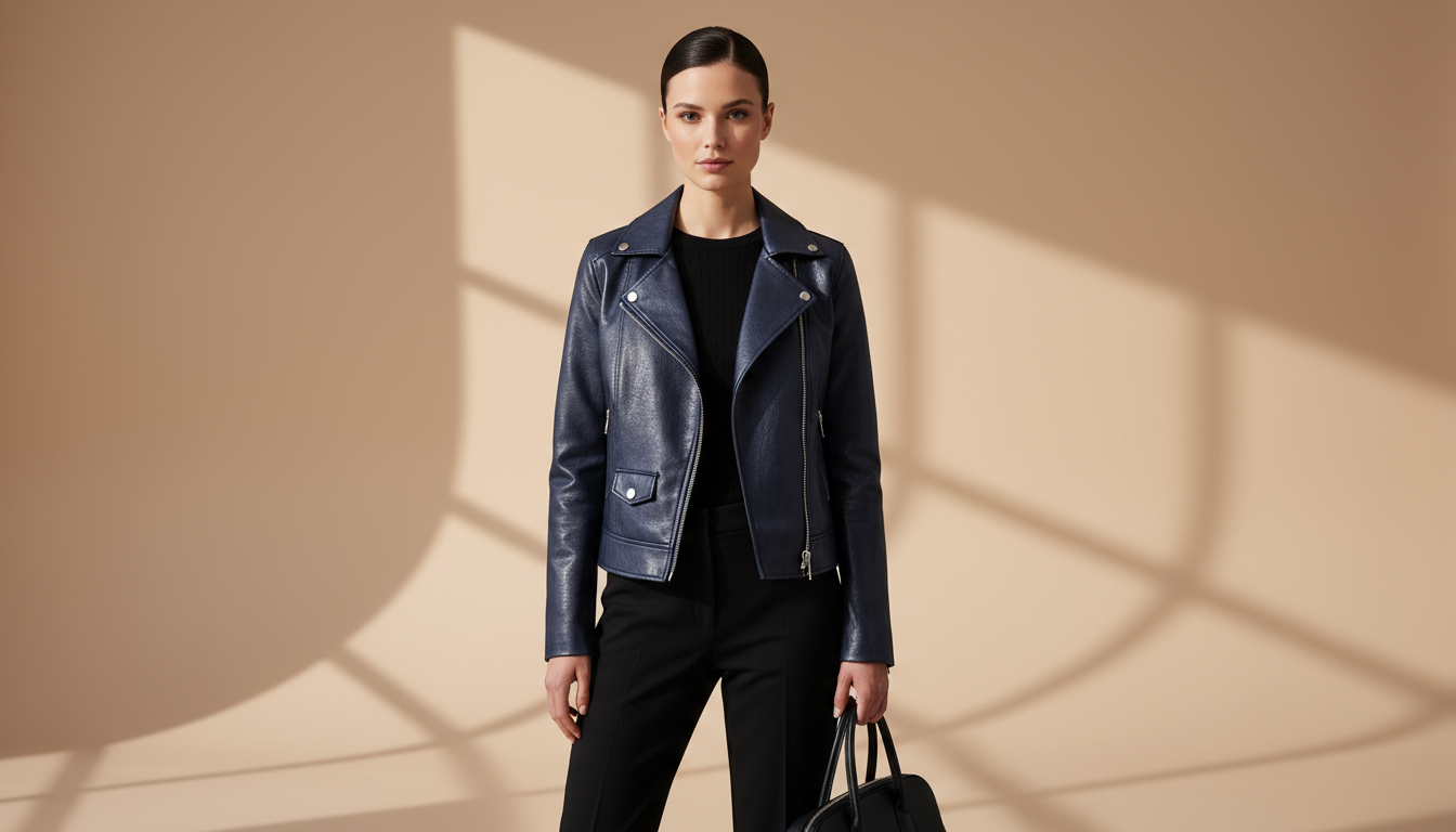 Stylish Faux Leather Biker Jacket