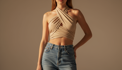 Chic Wrap Halter Crop Top