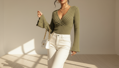 Cozy Chic V-Neck Knit Top