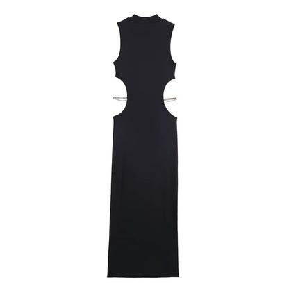 Noir Sculpt Midi Dress